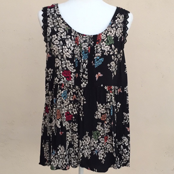 LC Lauren Conrad Tops - SALE Butterfly LC Floral Tank Blouse Size XL EUC